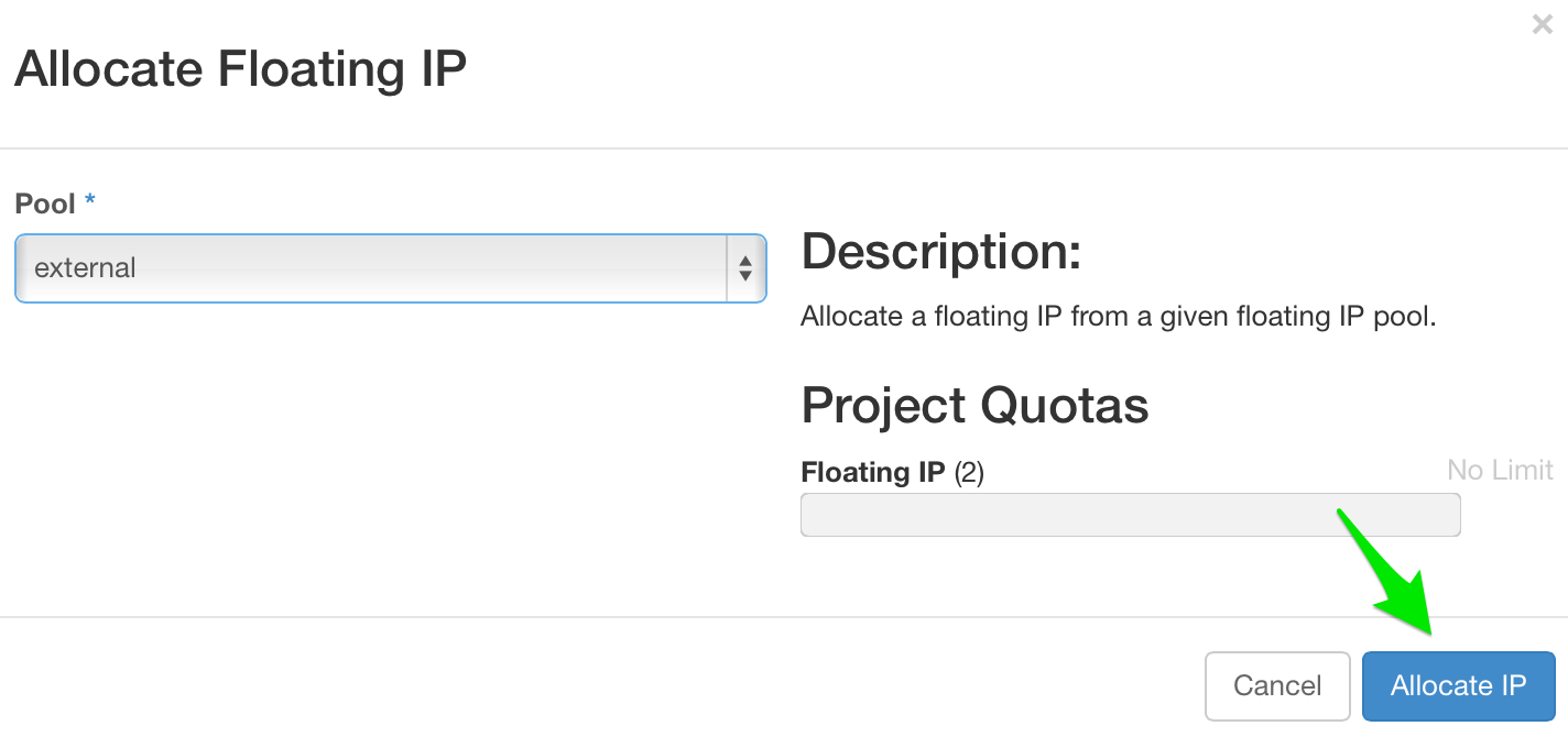 Allocate Floating IP