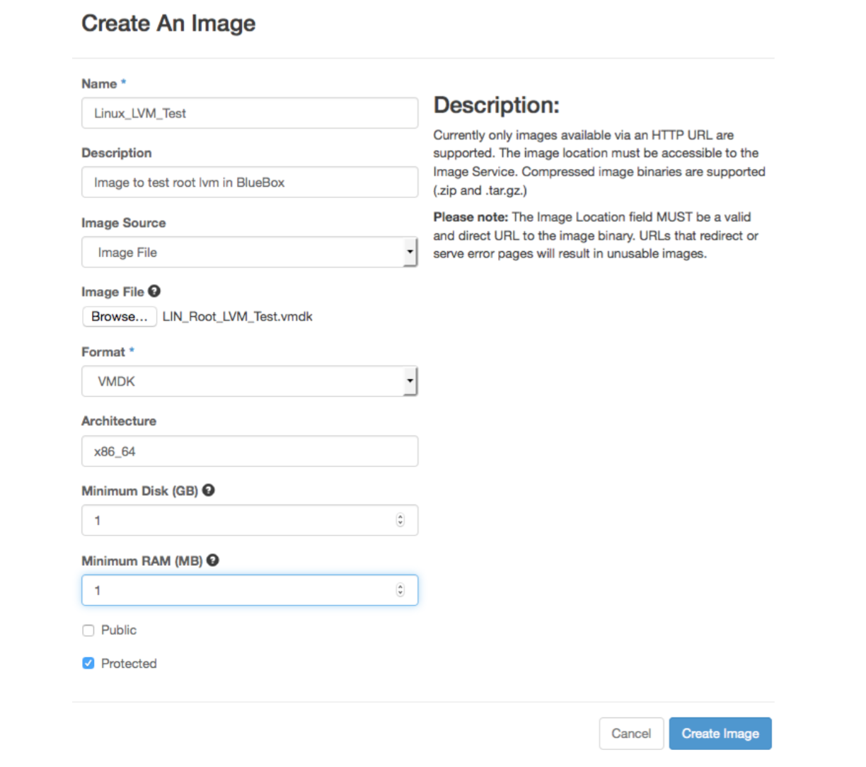 Upload the image with the OpenStack dashboard